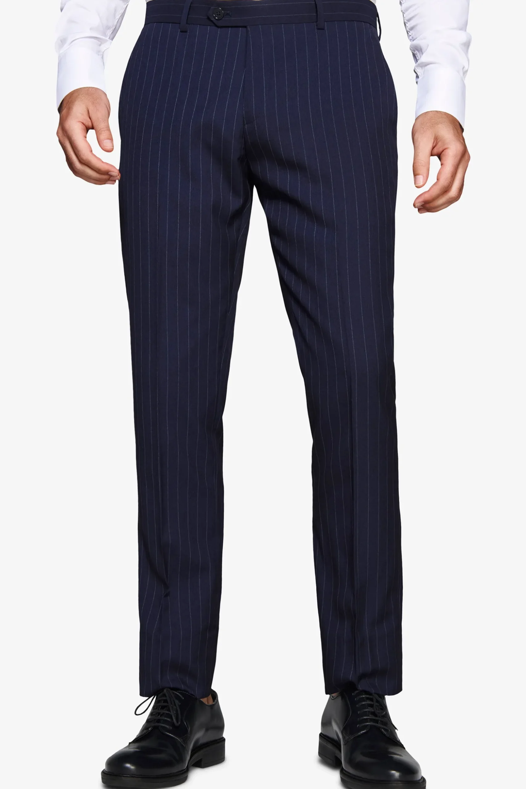 Pantaloni gessati blu