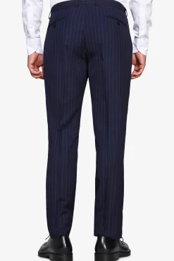 Pantaloni gessati blu