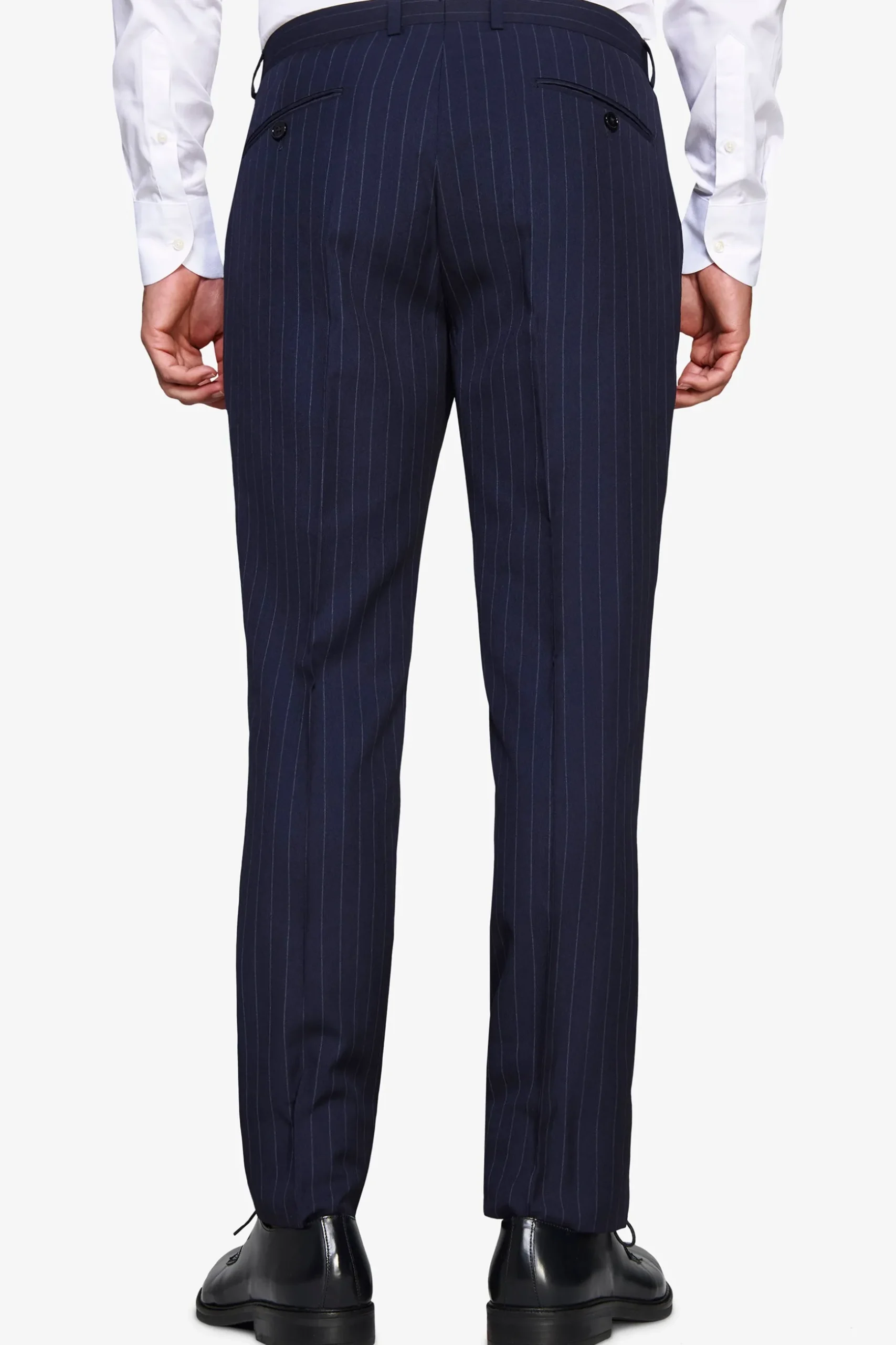 Pantaloni gessati blu