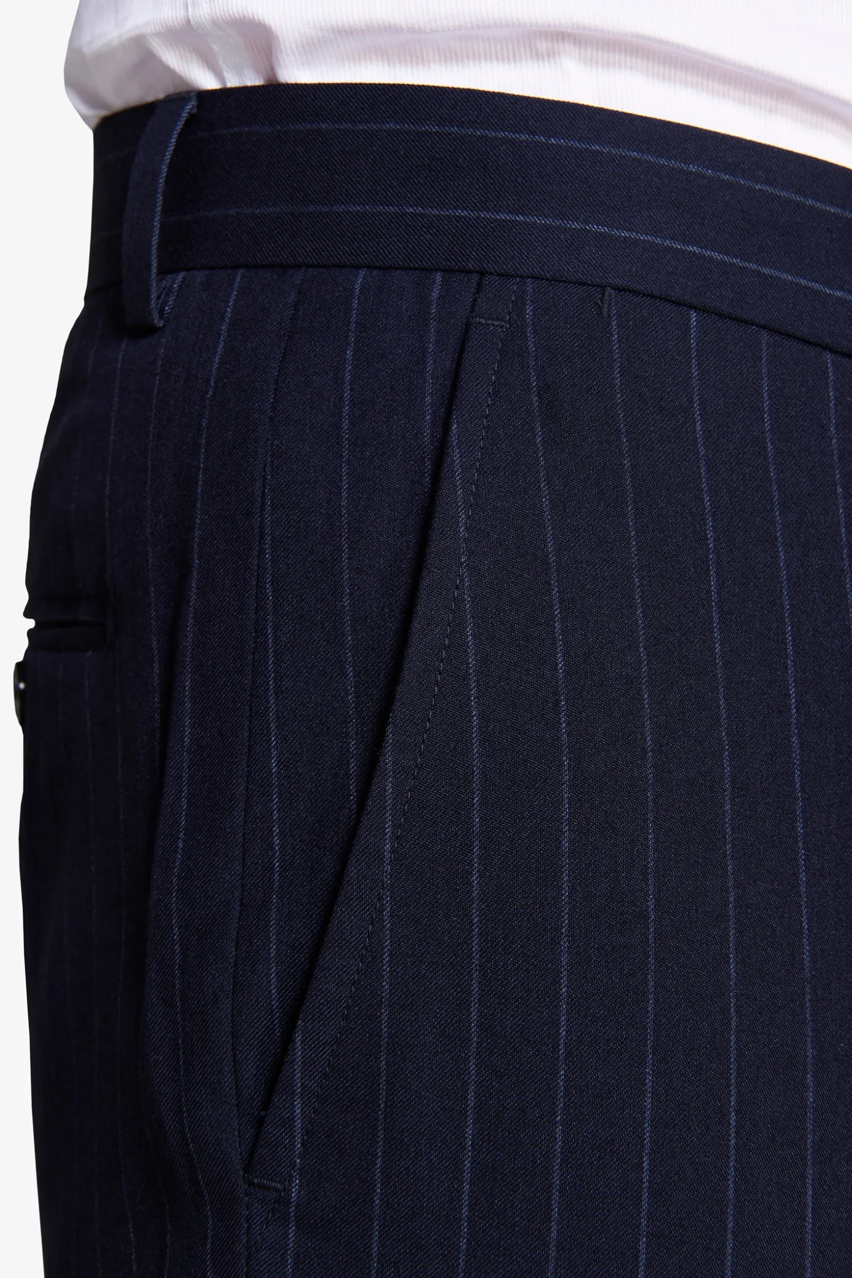 Pantaloni gessati blu