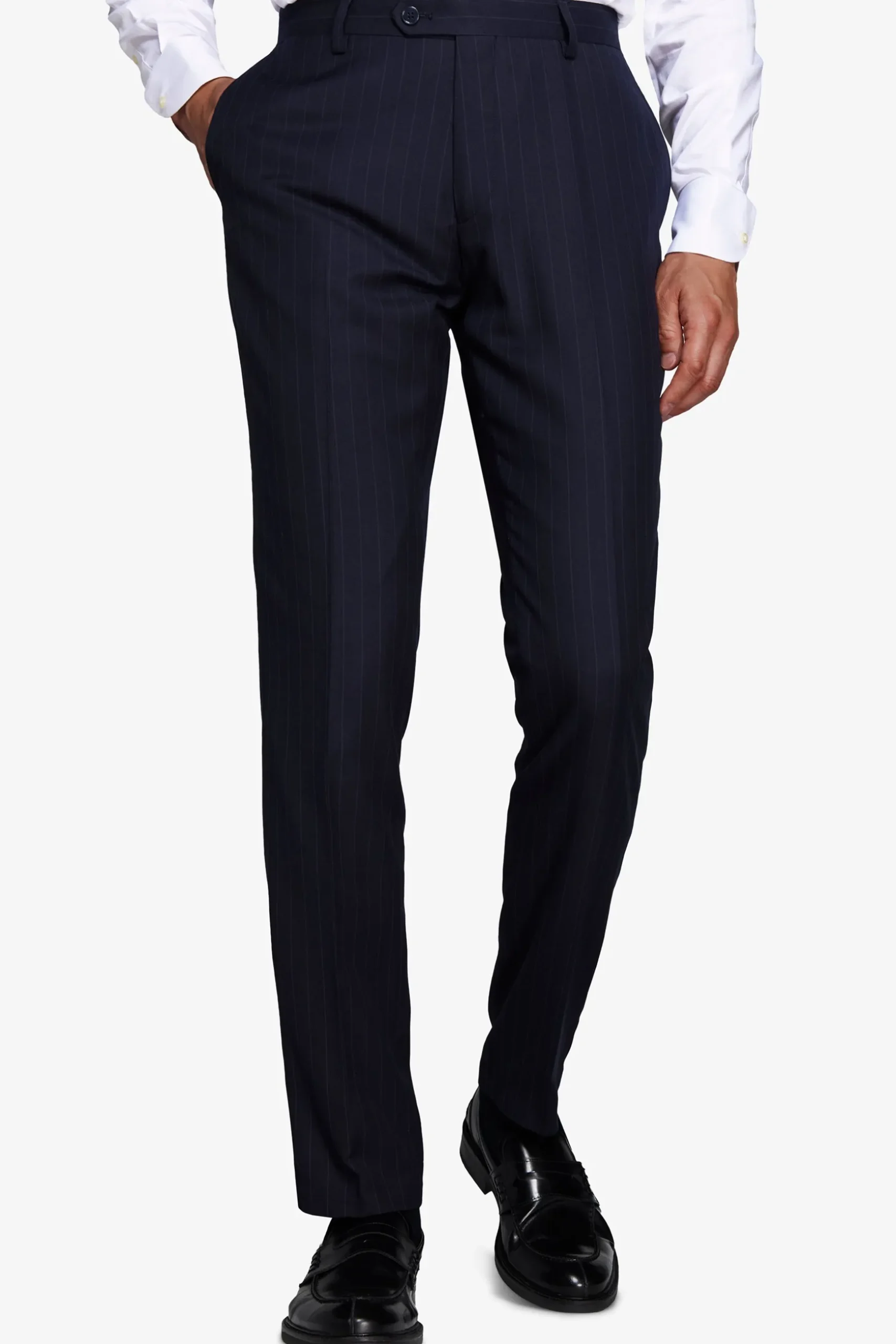 Pantaloni gessati blu