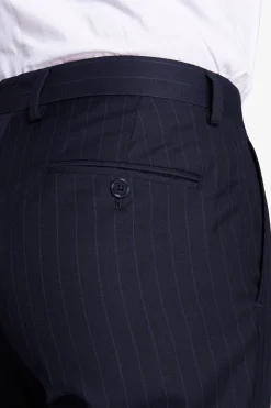 Pantaloni gessati blu