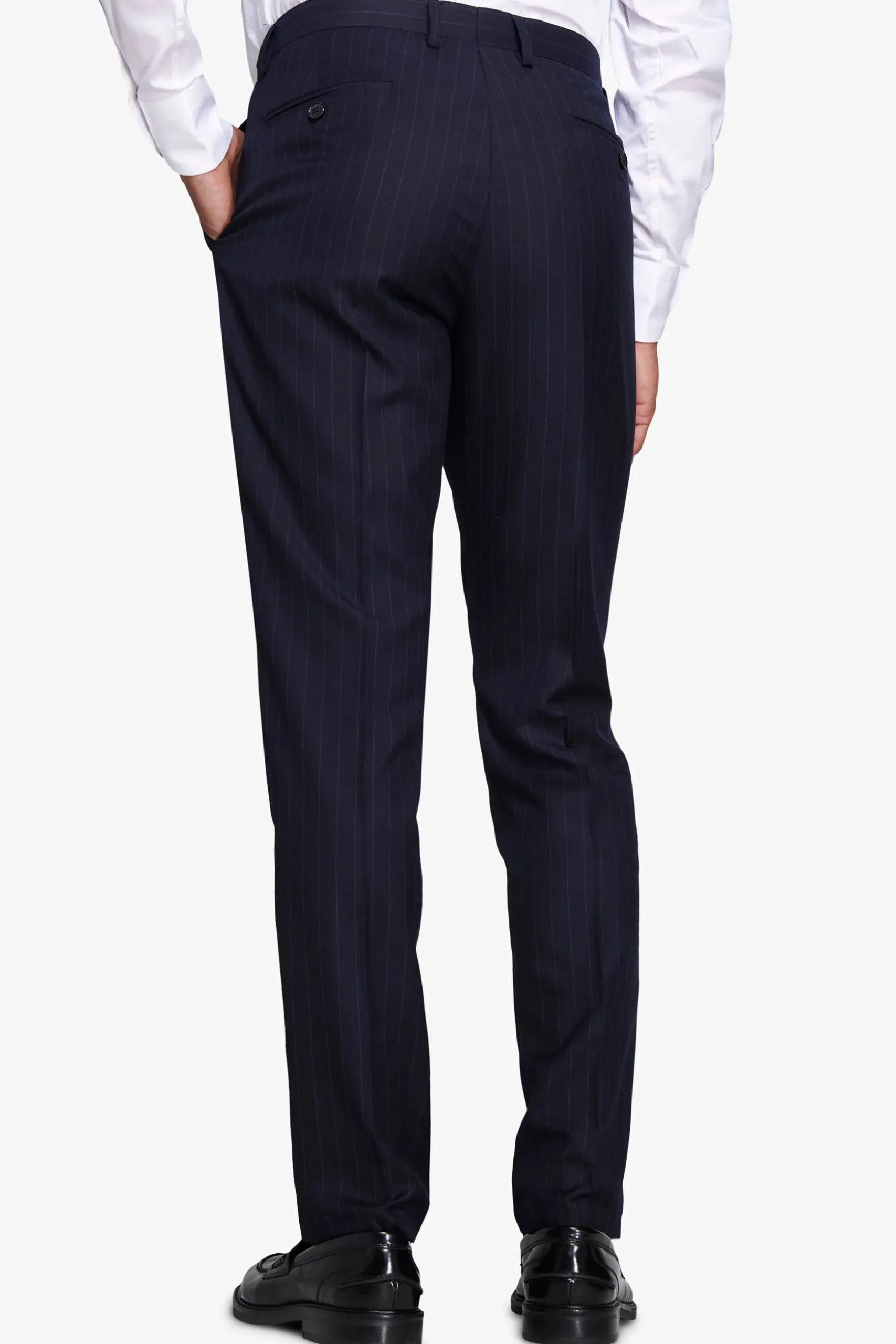 Pantaloni gessati blu