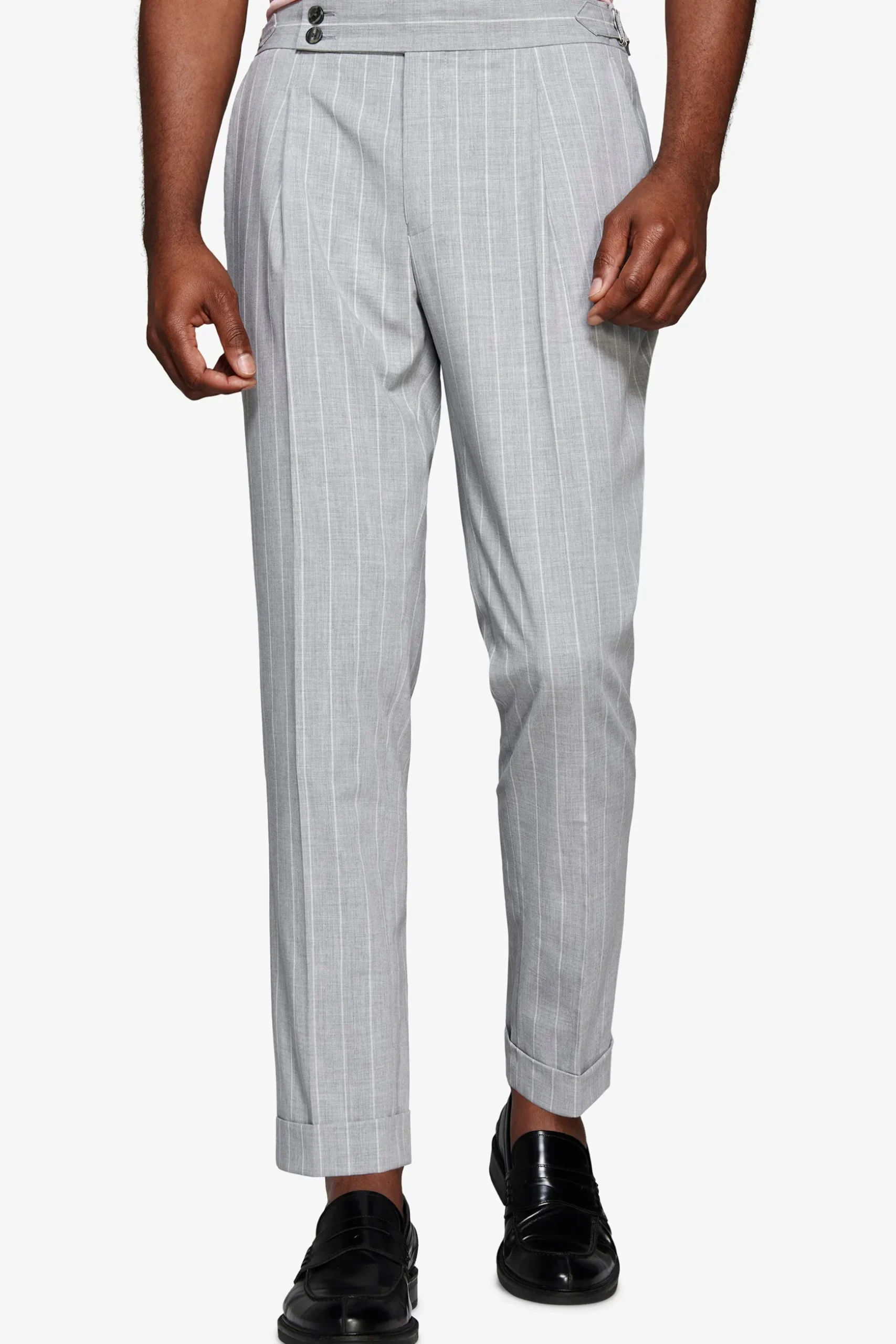 Pantaloni gessati grigi