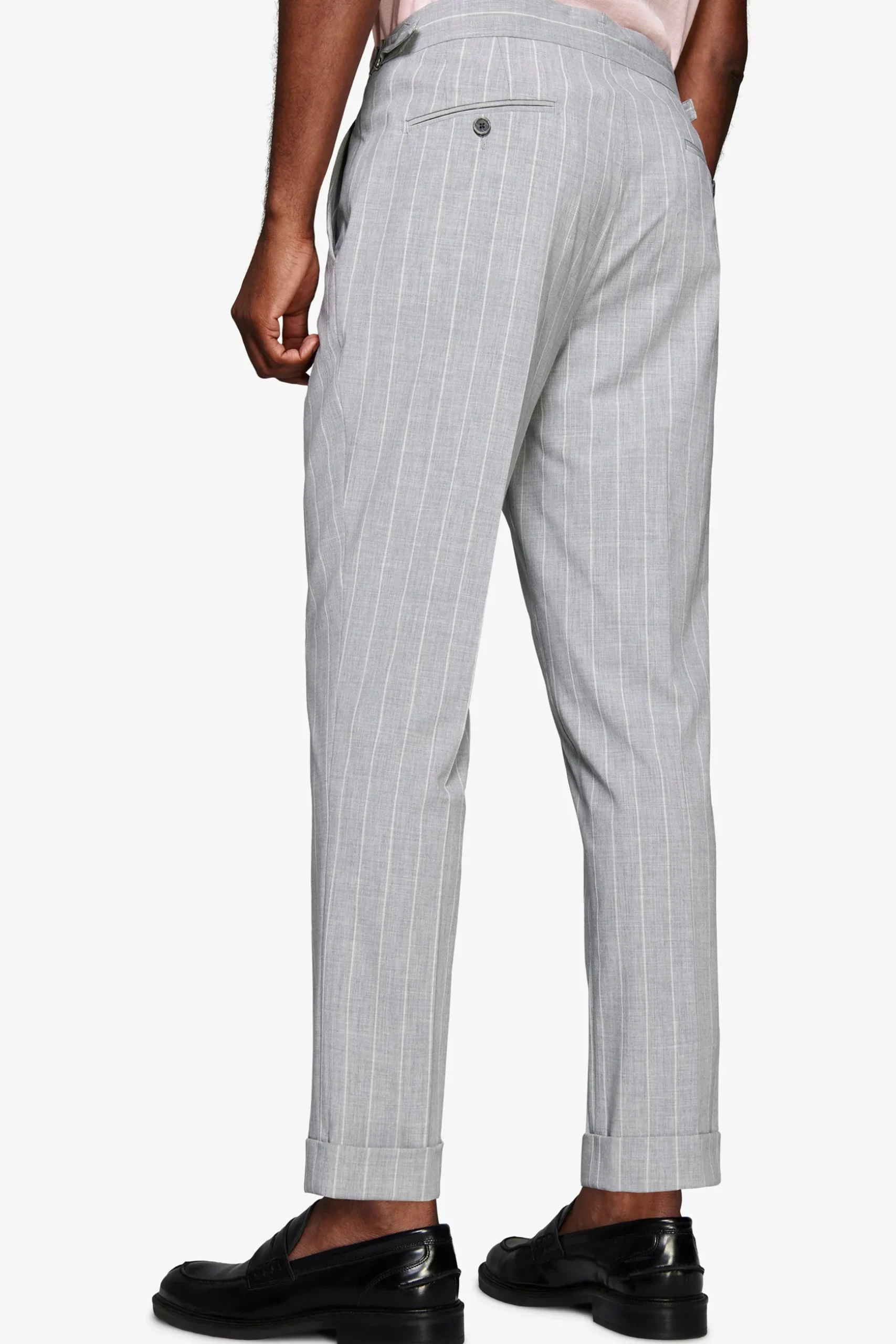 Pantaloni gessati grigi