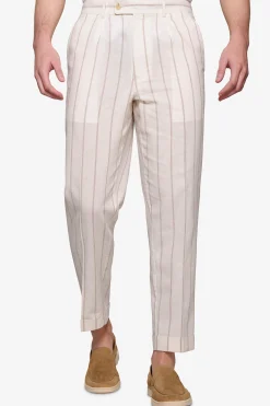 Pantaloni gessati panna "Capri"