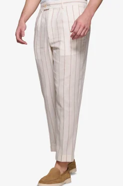 Pantaloni gessati panna "Capri"