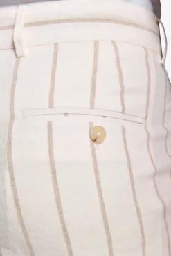 Pantaloni gessati panna 