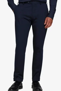 Pantaloni jersey tecnico blu slim
