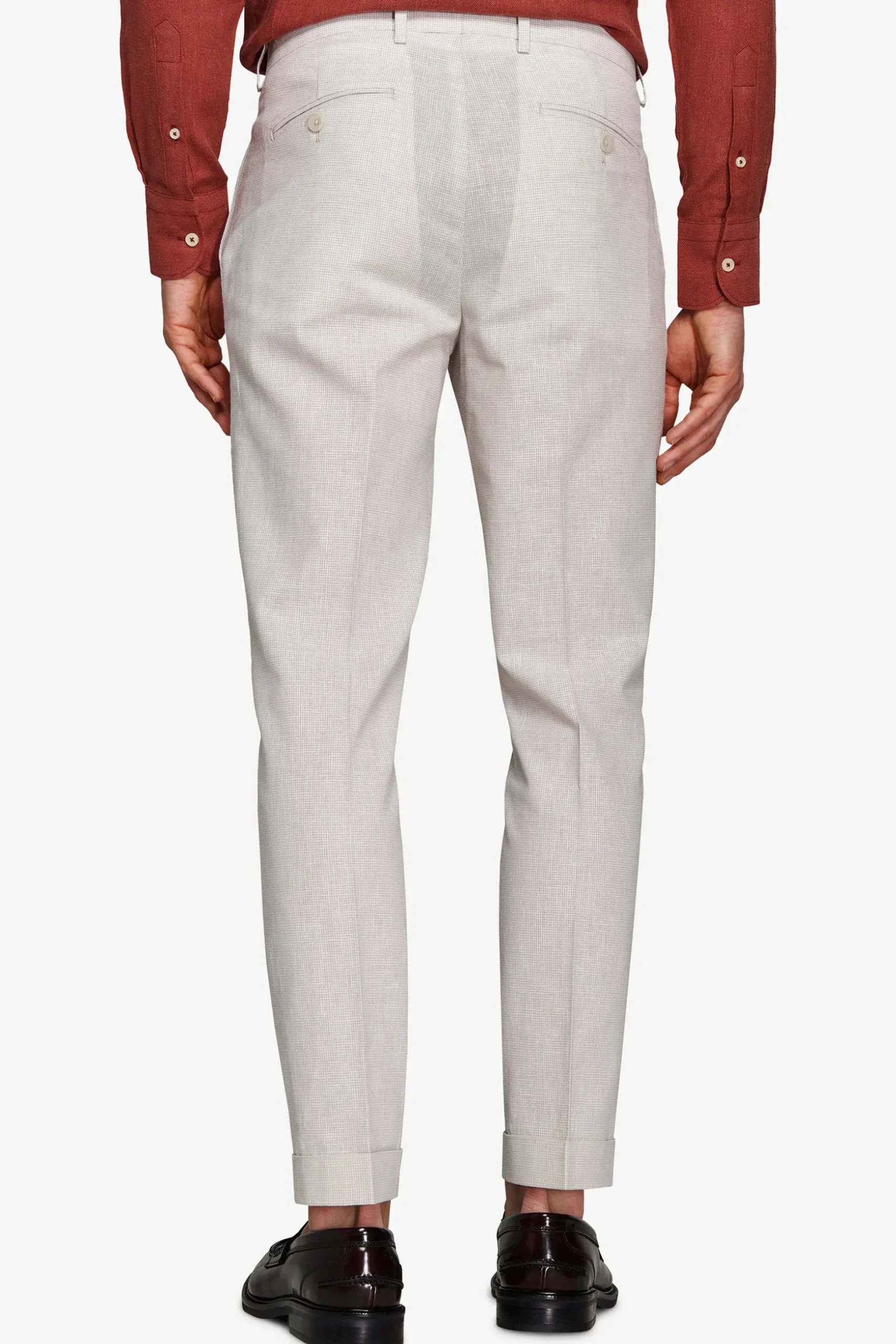 Pantaloni misto lino grigio chiaro