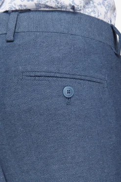 Pantaloni misto lino Herringbone avion