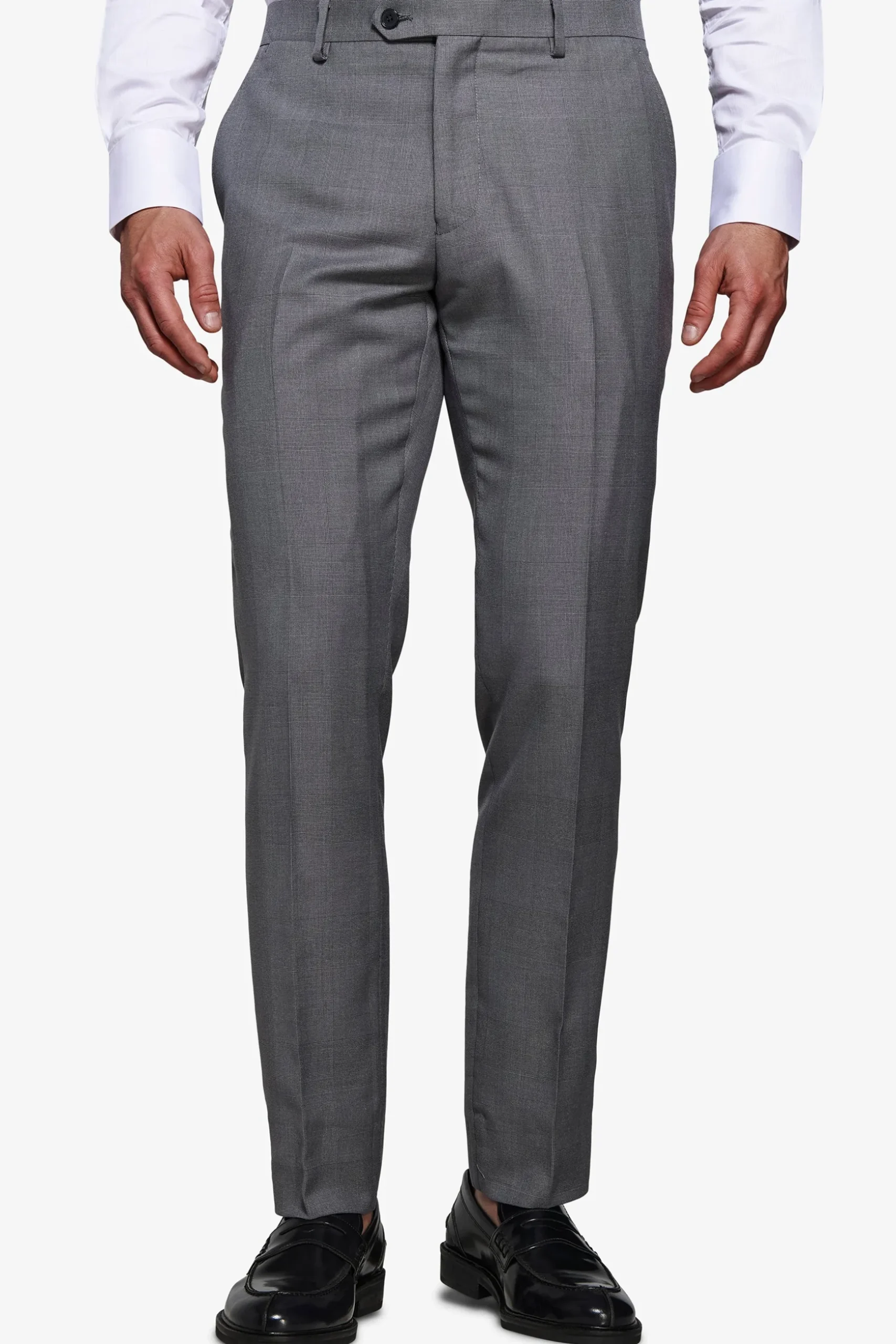 Pantaloni principe di galles grigi