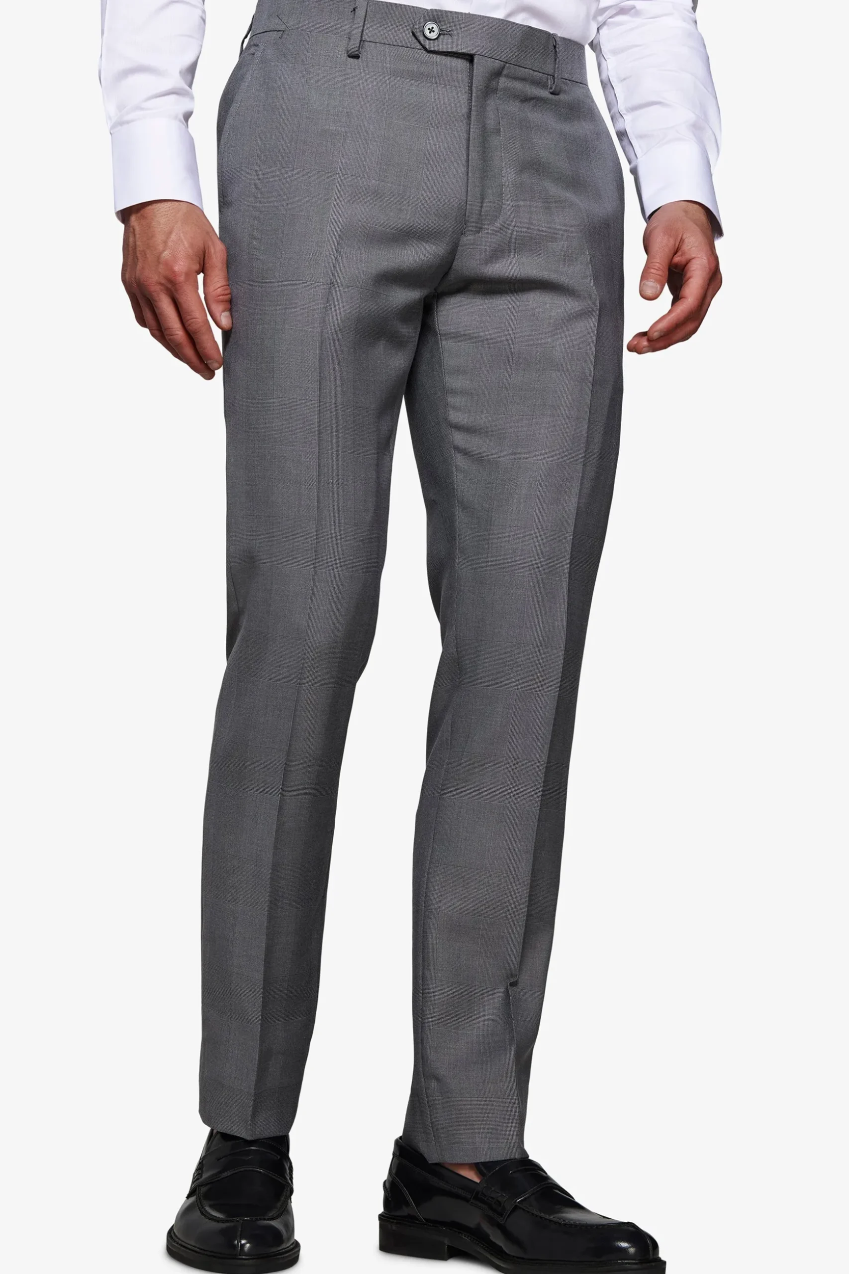 Pantaloni principe di galles grigi
