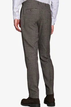 Pantaloni Principe di Galles misto lana tortora