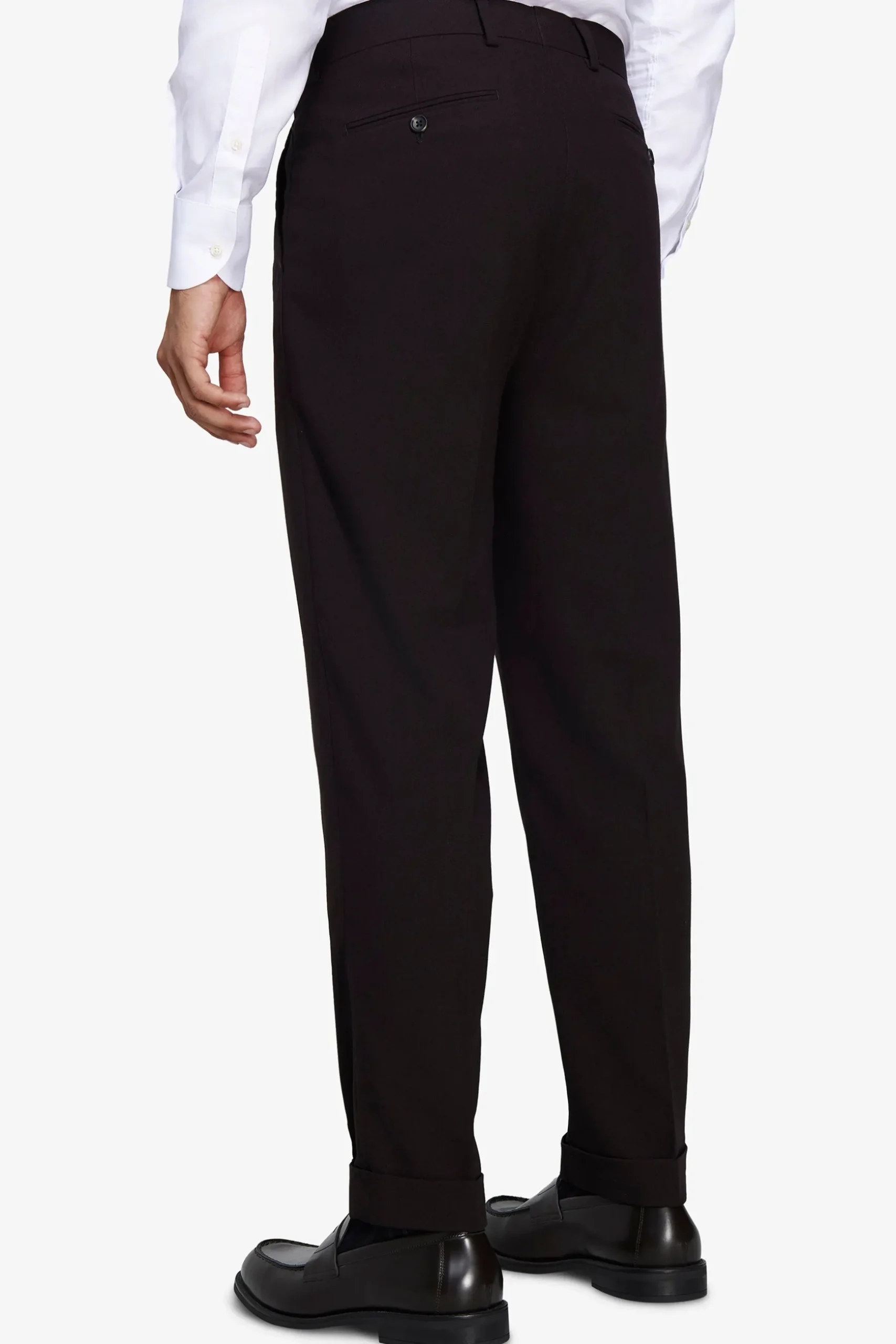 Pantaloni straight fit in tela moro