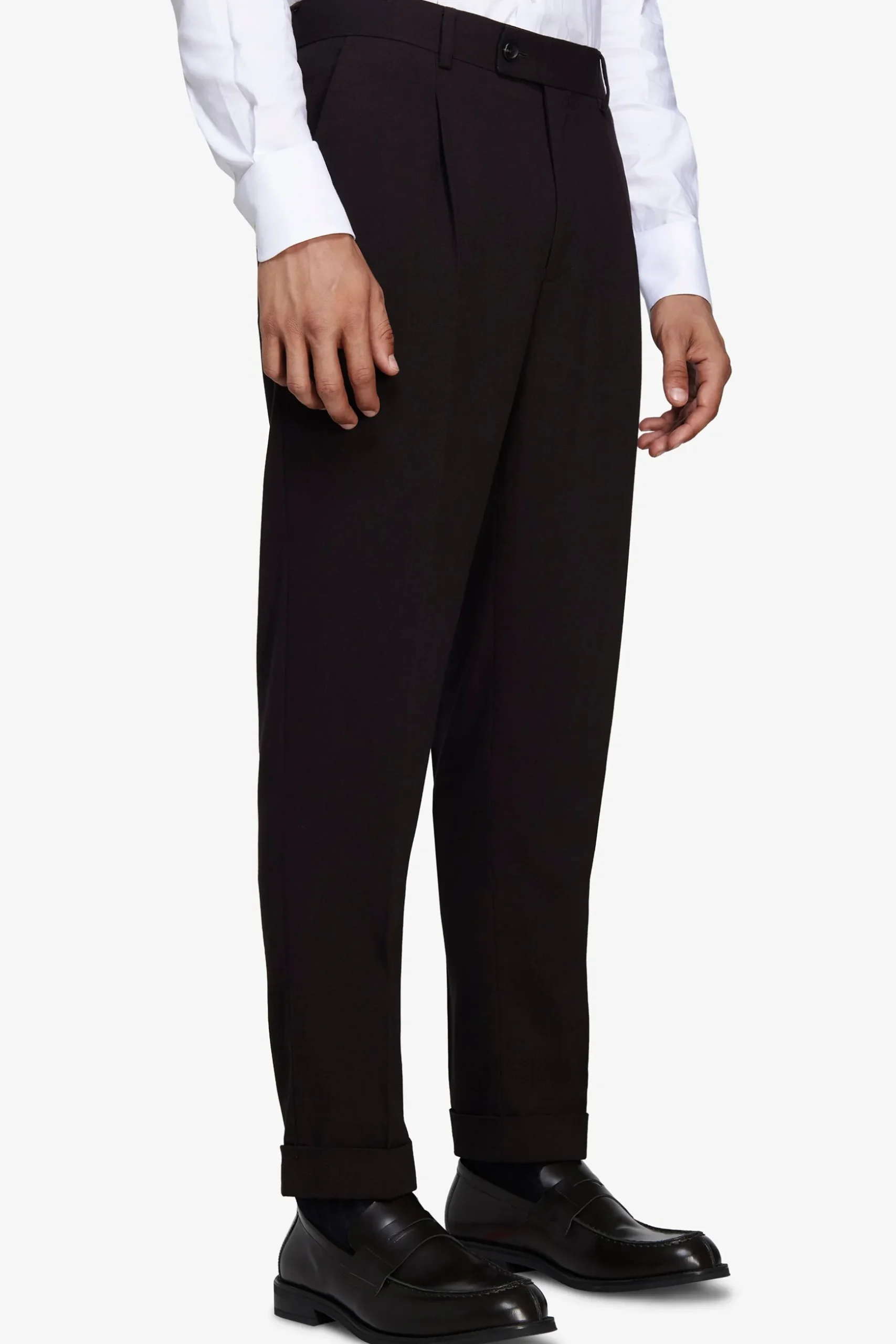 Pantaloni straight fit in tela moro