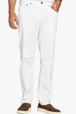 Pantaloni 5 tasche gabardina bianchi