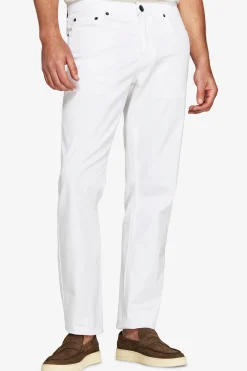 Pantaloni 5 tasche gabardina bianchi