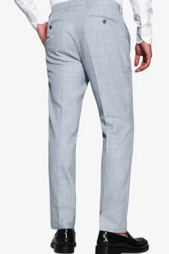 Pantaloni tela fiammata celeste