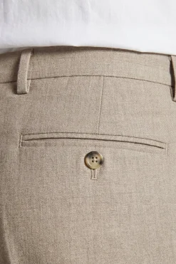 Pantaloni tela melange beige