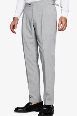 Pantaloni tela melange grigi
