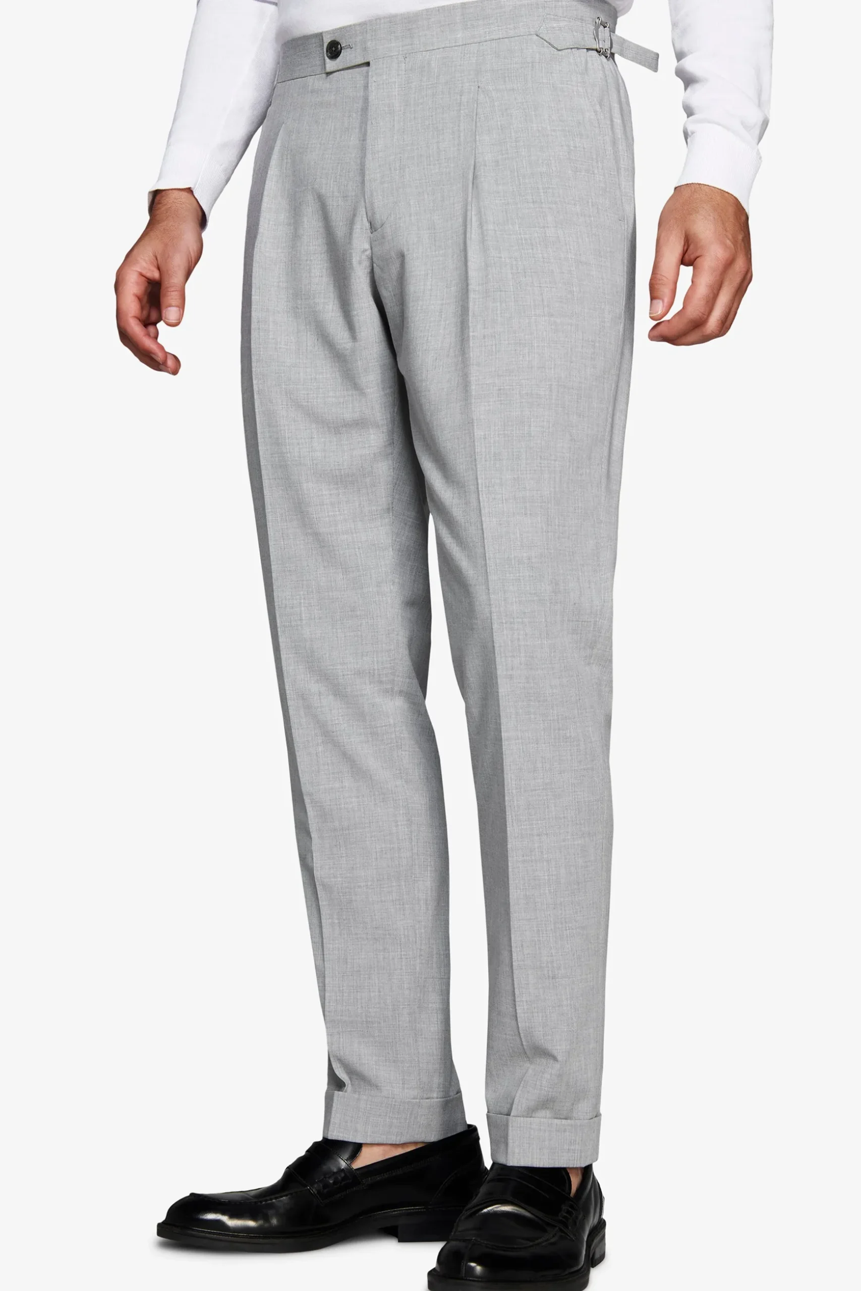 Pantaloni tela melange grigi