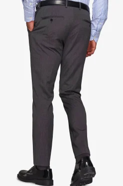Pantaloni trama punto a spillo antracite slim