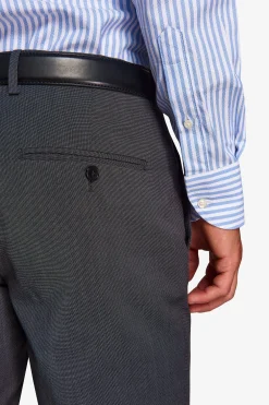 Pantaloni trama punto a spillo antracite slim