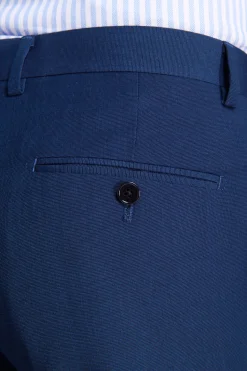 Pantaloni trama punto a spillo blu slim