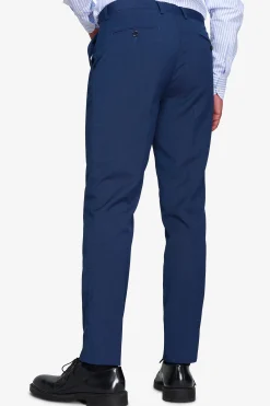 Pantaloni trama punto a spillo blu slim