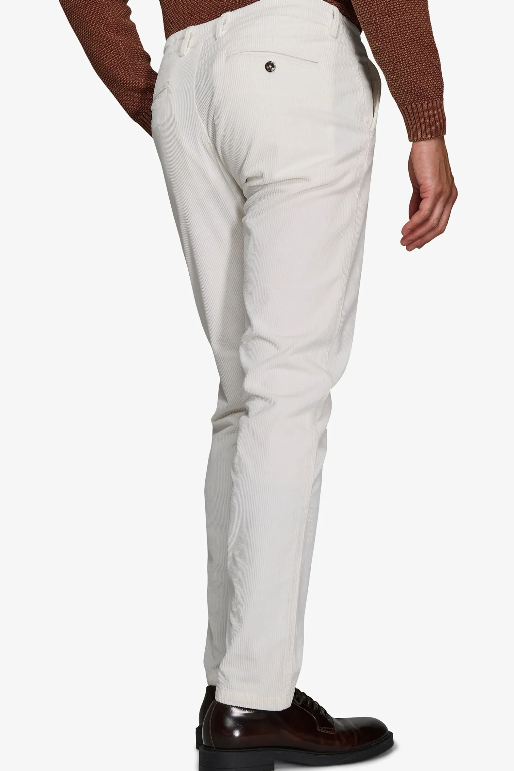 Pantaloni velluto 750 righe bianco