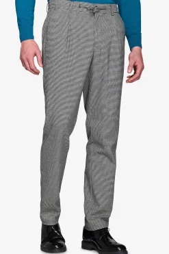 Pantaloni worker pied de poule grigio