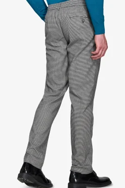 Pantaloni worker pied de poule grigio
