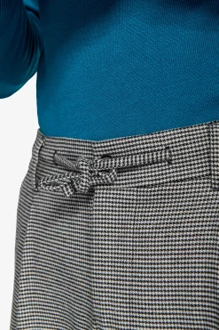 Pantaloni worker pied de poule grigio