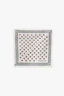 Pochette disegno geometrico fiore panna