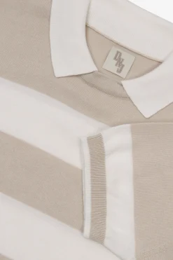 Polo a righe bicolore off white DNJ
