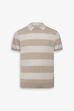 Polo a righe bicolore off white DNJ
