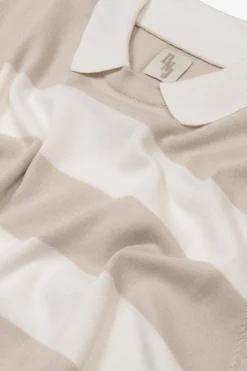 Polo a righe bicolore off white DNJ