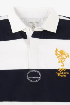 Polo a righe blu Kids Dan John x Fiamme Oro Rugby