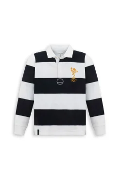 Polo a righe blu Kids Dan John x Fiamme Oro Rugby