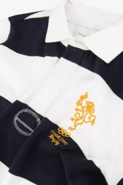 Polo a righe blu Kids Dan John x Fiamme Oro Rugby