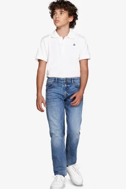 Polo con ricamo bianca Kids