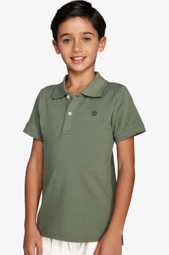 Polo con ricamo verde Kids