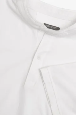 Polo coreana in piquet bianca