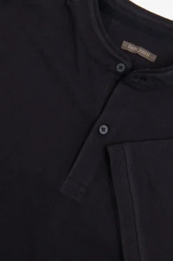 Polo coreana in piquet blu