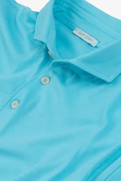 Polo in jersey turchese
