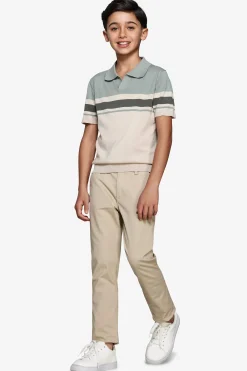 Polo in maglia a righe light green Kids