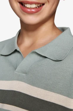 Polo in maglia a righe light green Kids