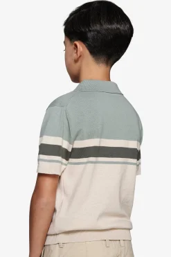 Polo in maglia a righe light green Kids