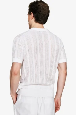 Polo in maglia armaturata bianca